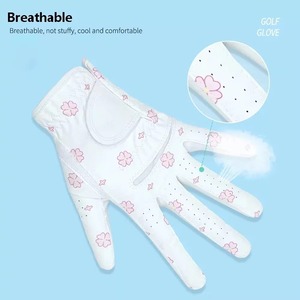 Gants de golf respirants de haute qualité pour hommes, tissu doux, impression par sublimation avec logo personnalisé, fermeture auto-agrippante, prix d'usine - Product Image 3
