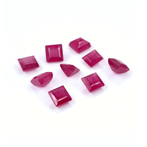 Rubis naturels de Bangkok, carrés calibrés de 5 mm, pierres précieuses de rubis naturelles facettées, prêtes à l'emploi pour la fabrication de bijoux - Product Image 3