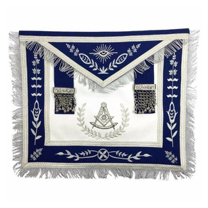 Tablier maçonnique en cuir brodé à épingles de sûreté, style vintage, personnalisable, de bonne qualité, à prix abordable, pour la vente - Product Image 1