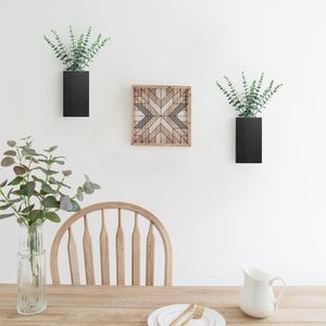 Set di 2 Vasi da Parete in Legno, Decorazione Rustica per Interni, Piante Artificiali di Eucalipto, Mensole Espositive da Parete - Product Image 2