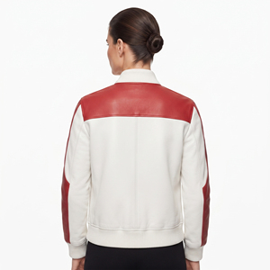 Women Fashion Leather Bomber <b>Jacket</b> Ladies Zip Up Leather Bomber <b>Jackets</b> <b>Slim</b> <b>Fit</b> Women Leather Bomber <b>Jacket</b> - Product Image 2