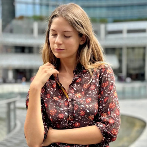 Women Ethnic <b>Boho</b> Style Brown Floral Printed Cotton <b>Shirt</b> 3/4 Sleeve Button Down Soft Fabric Casual Stylish Summer Top - Product Image 1