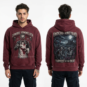 Custom Sleeveless Hoodie <b>Black</b> Heavy Metal Undead Graphic Vest Streetwear Men Raw Edge Gym Wear Muscle Fit <b>Fleece</b> Pullover - Product Image 6