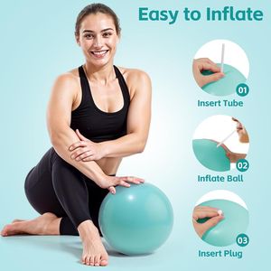 Ballon d'exercice Pilates de 9 pouces pour la gym, le yoga, l'entraînement du tronc, l'amélioration de la stabilité et l'équilibre (demi-ballon) - Product Image 2