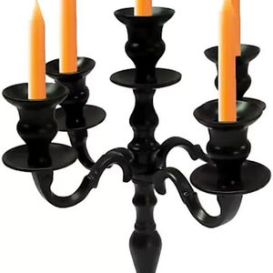Candelabro de Cristal de Lujo de Alta Calidad con 5 Brazos, Recubrimiento en Polvo Negro, Blanco y Marrón, Estilo Antiguo, Metálico, Sin Electricidad - Product Image 1