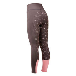 Culotte d'équitation pour femme en velours d'hiver léger, taille haute élastique, avec assise intégrale et 2 poches - Product Image 3