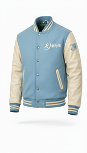 Sustainable American Style Winter Varsity <b>Jacket</b> Eco-Friendly Hooded Front Logo Embroidery Patches - Product Image 2