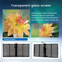 Film LED transparent flexible en couleur pleine, écran d'animation graphique, haute luminosité, auto-adhésif, fenêtre en verre pour la vente au détail