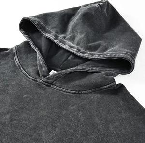 Sweat à capuche unisexe oversize imprimé streetwear noir 100% coton molletonné avec motif chaîne et logo frontal, idéal pour l'hiver, séchage rapide - Product Image 2
