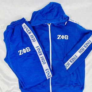 Chándal de Felpa de Algodón para Mujer con Bordado de la Hermandad Zeta Phi Beta |   Conjunto Deportivo Personalizado Bordado para Mujer de la Hermandad ZPB - Product Image 5