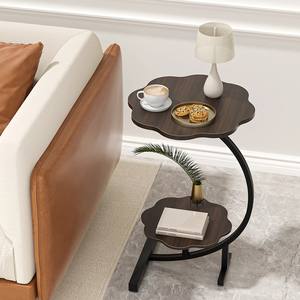 Table basse minimaliste à pieds métalliques courbés, plateau double en métal, durable, décorative, pour salon, côté canapé, coin lecture, mobilier de maison - Product Image 5