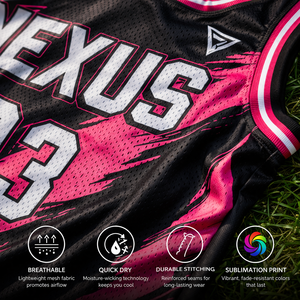 เสื้อบาสเก็ตบอลทีมโรงเรียนแบบสั่งทำพิเศษ แห้งเร็ว ระบายอากาศได้ดี ผ้าโพลีเอสเตอร์ 100% ปักชื่อและหมายเลขผู้เล่นตามสั่ง - Product Image 3