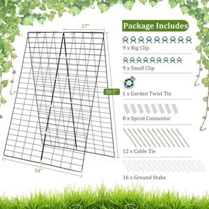 2-Piece Foldable A-<b>Frame</b> Trellis with Twist Ties Durable <b>Plant</b> Supports and Fencing Garden Trellis & Gates - Product Image 5