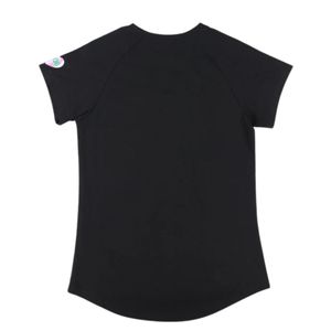 Camiseta con Cuello en V y Brillo, Color Negro, Top Informal a la Moda para Mujer, Camisa de Manga Corta con Gráficos Brillantes, Prenda Elegante para Uso Diario - Product Image 3