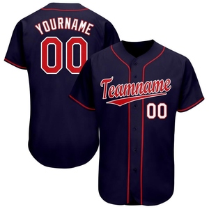 Wholesale <b>Top</b> Quality Best Selling Custom Team Wear Custom Navy <b>Red</b>-White Baseball Jersey - Product Image 1
