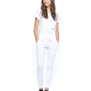 Nurse <b>Uniform</b> <b>Scrub</b> Set for Women Short Sleeve Top Elastic Pants Soft Fabric Hospital Clinic Dental Workwear Comfortable OEM - Product Image 1