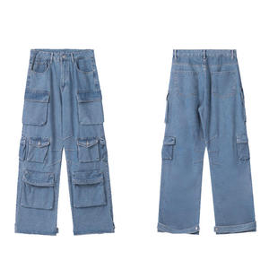 Manufacturer Direct Men's Wholesale Breathable Casual Dark Straight Solid Denim Jeans Embroidery for Summer Autumn Winter - Product Image 6