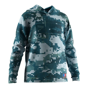 Sweat à capuche confortable pour l'extérieur, imperméable, séchage rapide, en polyester, protection UV UPF 50, manches longues, personnalisable pour la pêche - Product Image 1