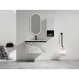 Mobile Bagno Sospeso da 30 Pollici con Lavabo in Ceramica e Armadietto Laterale, Ante con Chiusura Ammortizzata, Combinazione Mobiletto (Pacchetto KD) - Product Image 2