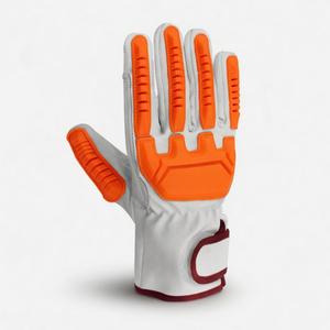 Gants de sécurité TPR avec paume orange, manchette renforcée, antidérapants, bracelet élastique de 10 mil d'épaisseur pour la protection industrielle contre les chocs - Product Image 3