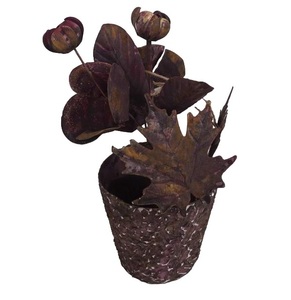 Maceta Decorativa de Metal Morado con Diseño Floral, Hecha a Mano para Sala de Estar, Oficina, Dormitorio, Baño, Comedor - Product Image 5