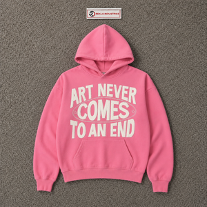 เสื้อฮู้ดกราฟิกพิมพ์ลาย Pink Art Never Comes To An End ทรงโอเวอร์ไซส์ สไตล์สตรีทแวร์ เสื้อสเวตเชิ้ตแบบสวม Unisex แฟชั่นลำลอง เสื้อฮู้ดลำลอง - Product Image 5
