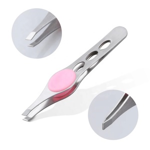 Stainless Steel Slanted Tip Eyebrow Tweezers for Eyelash <b>Extension</b> Eye Hair Removal Beauty Tools Slanted Pointy Luxury Reusable - Product Image 1