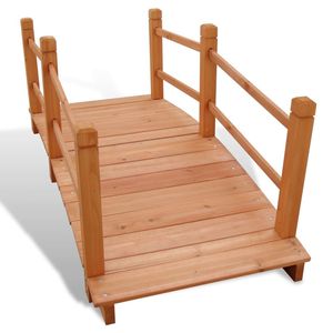 Pont de jardin en bois naturel durable de taille moyenne, structure de jardin en bois massif - Product Image 3