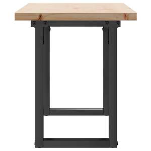 Tavolino da caffè con struttura a O in legno massello di pino e acciaio, dimensioni 43,3 x 15,7 x 17,9 pollici - Product Image 5