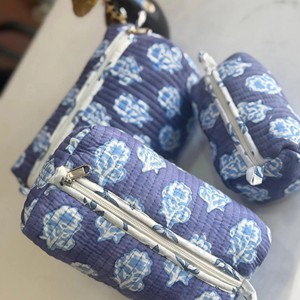 Bolsa de Aseo Grande de Viaje Estilo Boho Chic de Jaipur, Juego de Bolsas de Aseo Suaves, Duraderas, Ligeras y Ecológicas, Hechas de Tela de Algodón Puro con Estampado a Mano - Product Image 3