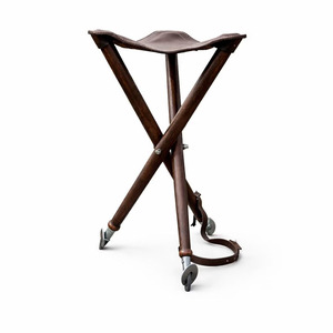 Premium handmade leather hunting stool folding <b>tripod</b> camping stool bulk supplier OEM custom outdoor furniture export quality - Product Image 1