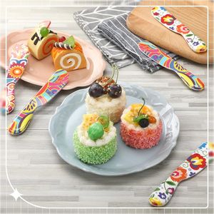 Eaasty Ensemble de 6 Spatules à Beurre et à Fromage en Plastique de 6 Pouces, Outils de Cuisine Colorés, Cadeaux de Noël pour les Amateurs de Fromage Frais - Product Image 3