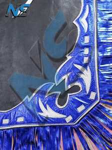 Custom <b>Black</b> Metallic Blue <b>Leather</b> Rodeo Chaps Equestrian Gear Western Performance Full Length Heavy-Duty Protection Unisex - Product Image 3