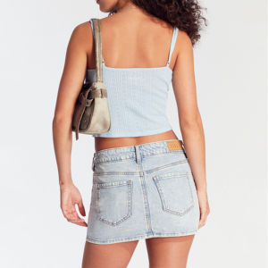 กระโปรงยีนส์ผู้หญิงสไตล์ลำลอง ระบายอากาศได้ดี สีพื้น ผ้าฝ้าย 100% แฟชั่นทันสมัย ใส่ได้ทุกวัน - Product Image 2