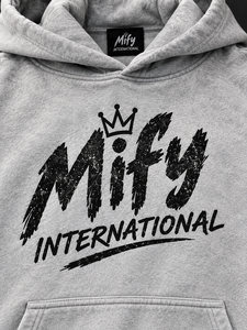 Nouveau Sweat à Capuche Premium Gris Délavé 2026 avec Logo Graphique Blanc Imprimé et Poche Kangourou – Sweat Personnalisé pour Homme - Product Image 2