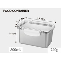 Boîtes de rangement de cuisine en acier inoxydable, contenants alimentaires avec couvercles verrouillables