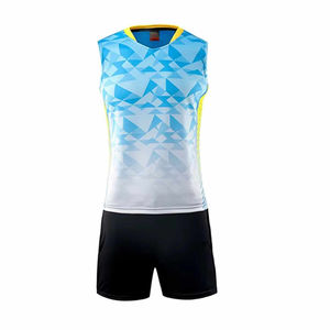 Uniformes de Voleibol Personalizables al por Mayor, Ligeros, 100% Poliéster, sin Mangas, Cuello Redondo, Cintura Elástica, Transpirables, para Verano - Product Image 4