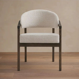 Chaise de salle à manger minimaliste en teck massif avec assise rembourrée, mobilier moderne pour restaurant, hôtel et projets d'aménagement intérieur - Product Image 1