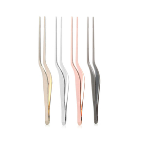 Pince de cuisine professionnelle à pointe incurvée, haute précision, pour la présentation des aliments, en acier inoxydable, outil de chef personnalisé - Product Image 4
