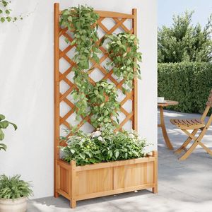 Solid Brown Fir Wood <b>Trellis</b> and <b>Planter</b> Elegant Fencing <b>Trellis</b> & Gates Product - Product Image 1