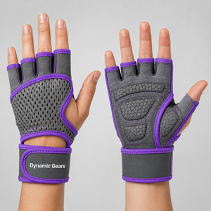 Cotton Fingerless Gym <b>Gloves</b> Non-Slip Comfortable Weightlifting Sports Workout Cross Training ISO - Product Image 4