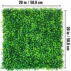 Panneaux de haie artificielle en buis PE, 20 pièces, 20''x20'', certifiés anti-UV, pour la protection de l'intimité, avec fond mural en gazon artificiel - Product Image 5