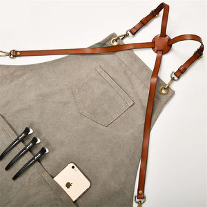 Nuevo Delantal de Trabajo para Hombre, Personalizado, de Algodón y Poliéster, con Correas de Cuero, Delantal de Chef de Alta Calidad - Product Image 6