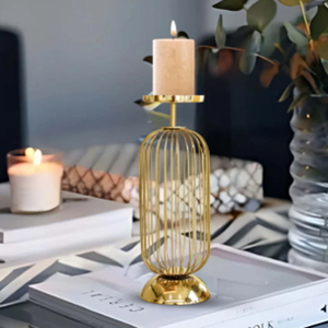 <b>Brass</b> <b>Candlestick</b> Holder With Loop Design For Home Decoration Unique Design Candle Stands - Product Image 4
