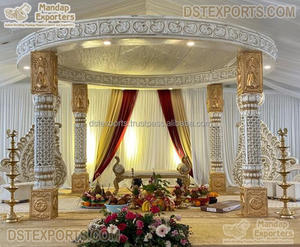 Mandap ตกแต่งงานแต่งงานแบบดั้งเดิมของอินเดียใต้ Manavarai,Mandap ตกแต่งงานแต่งงานที่หรูหราภาษามานาราวายแกรนด์เตลูกู - Product Image 5