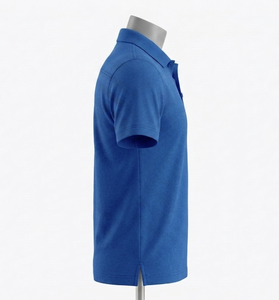 Men's Blue Polo Shirt Short Sleeve Turn-<b>down</b> Collar Regular Fit Breathable Solid Color All Seasons - Product Image 3