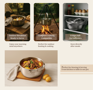 Oferta de Fábrica: Juego de Ollas Modernas de Acero Inoxidable Antiadherente y Ecológico de 3 Piezas, Olla Eléctrica para Guisos, Apta para Gas - Product Image 6