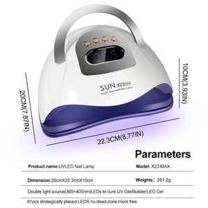 Lampada UV Professionale SUN X23MAX 81LED per Asciugatura Rapida di Tutti i Gel per Unghie, Potente Asciugatore per Manicure e Salone - Product Image 2