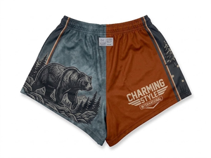 High Quality Design Your Own logo Thicker Material Polyester Rugby Footy <b>Shorts</b> <b>Zipper</b> Pocket Sublimation <b>Shorts</b> - Product Image 2