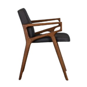 Meubles de chaise de restaurant en bois de teck avec une touche minimaliste avec des sièges en mousse souple et un tissu lisse et robuste - Product Image 6